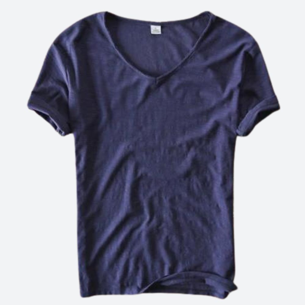 Men's Crew Neck T-Shirt – Slub Cotton, Slim Fit Casual Essential