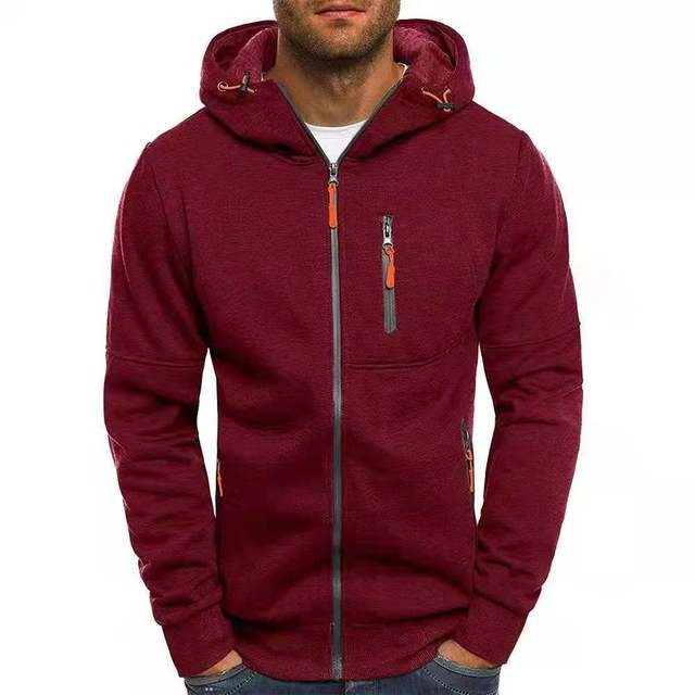 Men's Full-Zip Hoodie with Pockets-Hooded Jacket