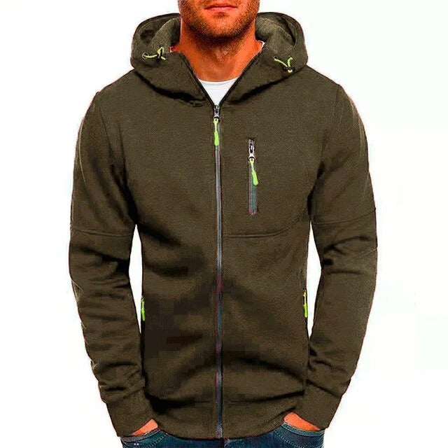 Men's Full-Zip Hoodie with Pockets-Hooded Jacket