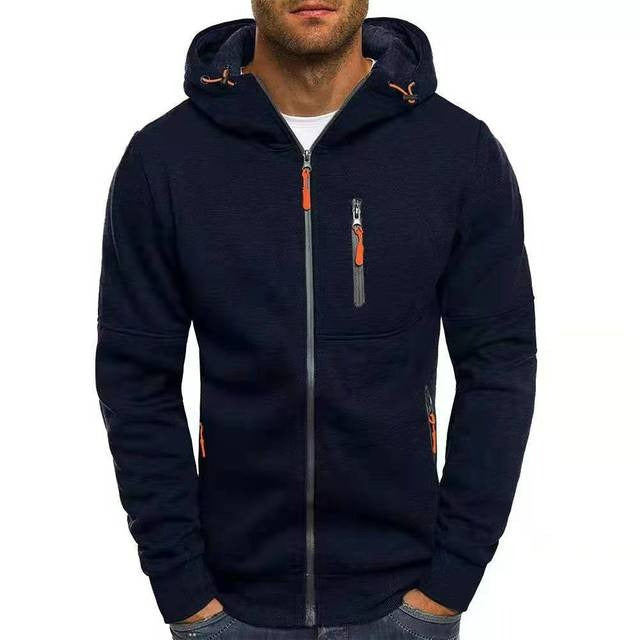Men's Full-Zip Hoodie with Pockets-Hooded Jacket