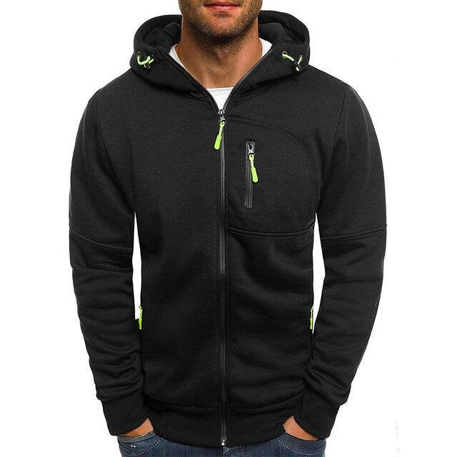 Men's Full-Zip Hoodie with Pockets-Hooded Jacket