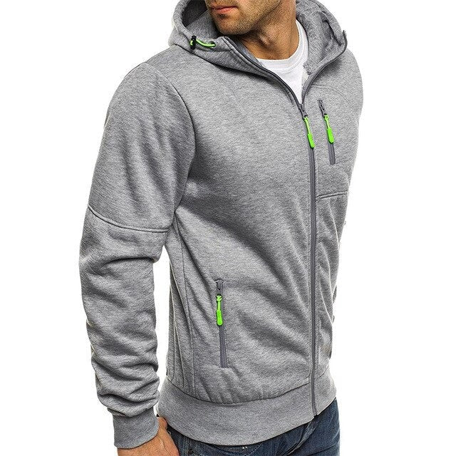 Men's Full-Zip Hoodie with Pockets-Hooded Jacket