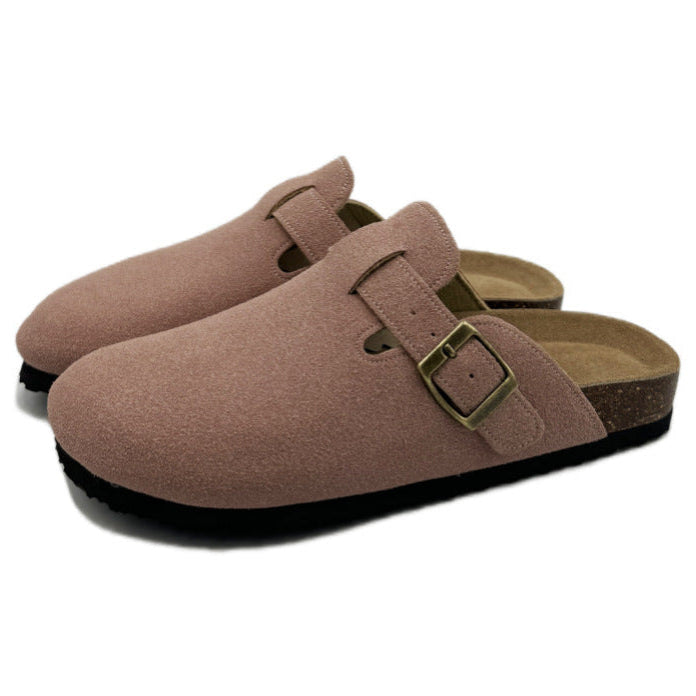 Unisex Suede Mules – Cork Footbed, Comfortable Casual Clogs
