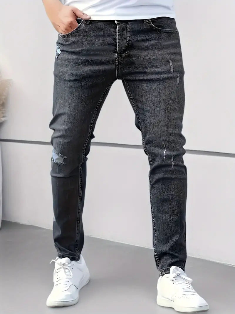 Men's Jeans – Ripped & Distressed, Stretch Skinny Fit Streetwear