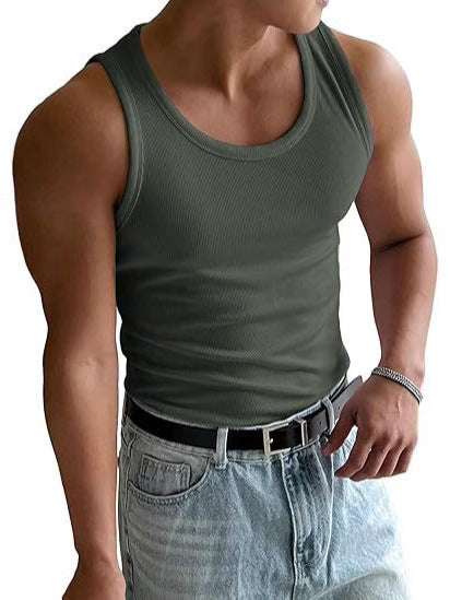 Men's Gym Vest – Ribbed Knit, Muscle Fit Workout Top