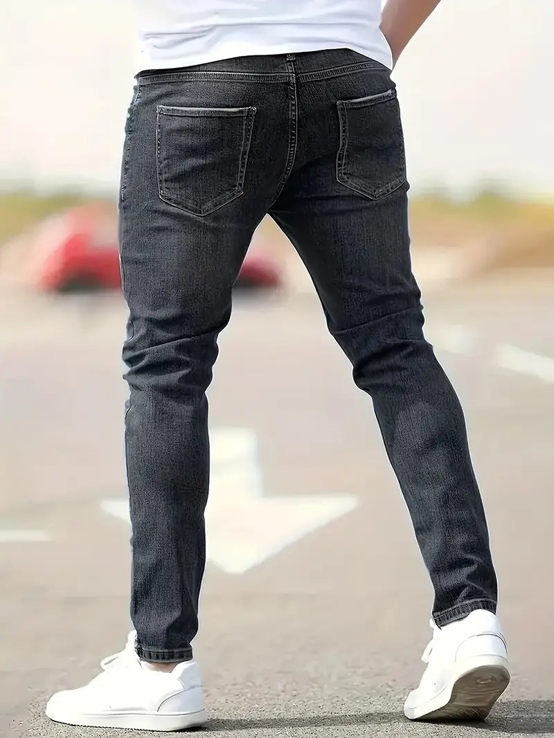 Men's Jeans – Ripped & Distressed, Stretch Skinny Fit Streetwear