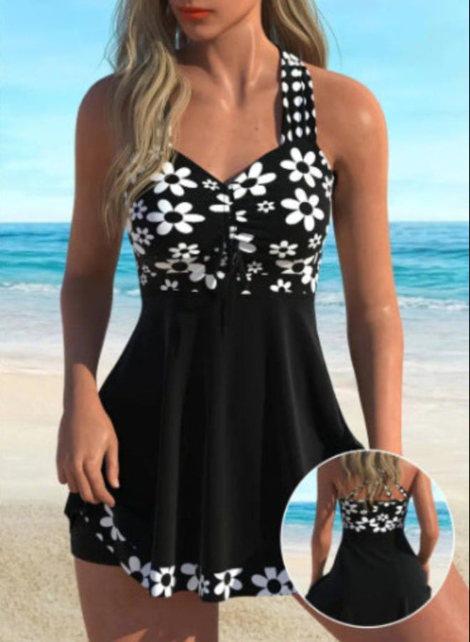 Floral Print Tankini Swimwear – Modest & Flattering Beach Set