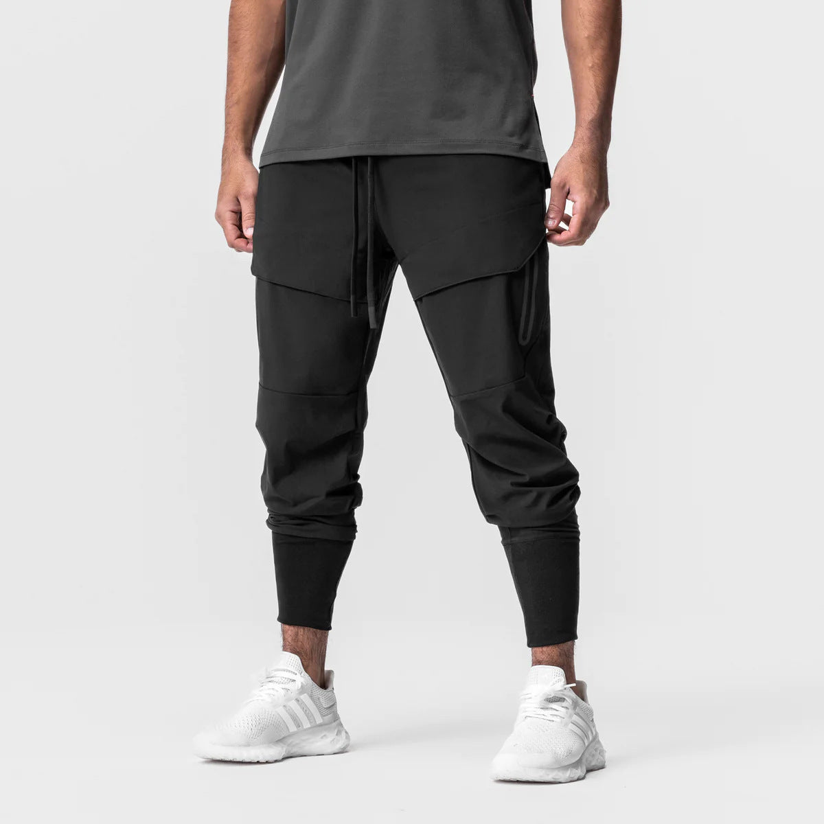 Men's Tech Trousers – Zipped Pocket, Tapered Fit Athleisure Wear