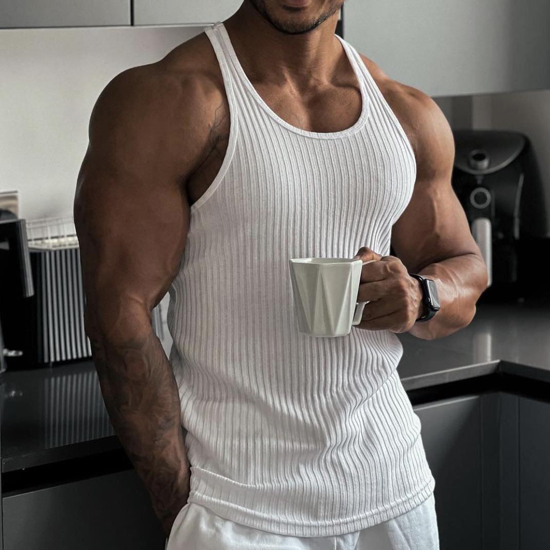 Men's Ribbed Vest – Muscle Fit Design, Comfortable Gym & Casual Wear