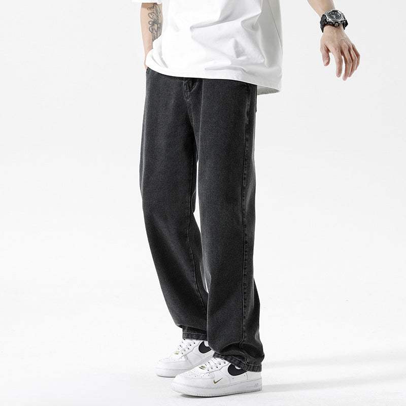 Men's Wide-Leg Jeans – Vintage Wash, Relaxed Fit Streetwear