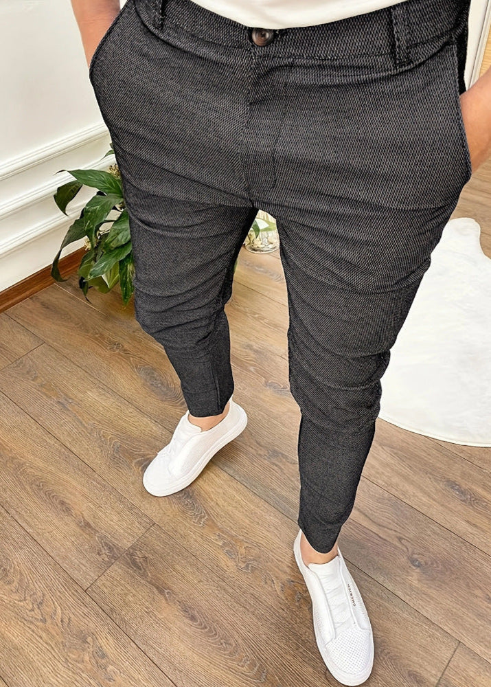 Men's Trousers – Stretch Chino Look , Slim Fit Tapered Smart Casual Wear