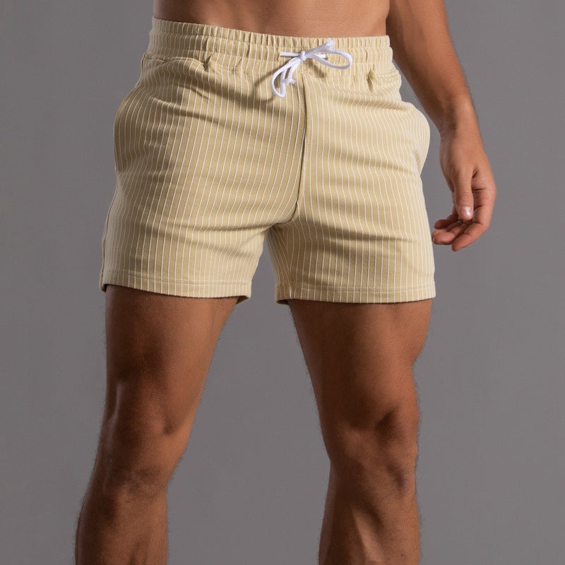 Men's Ribbed Shorts – Drawstring Waist, Relaxed Fit Casual Summer Wear