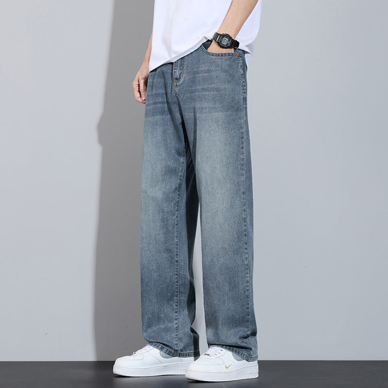Men's Jeans – Vintage Wash, Relaxed Fit Everyday Streetwear