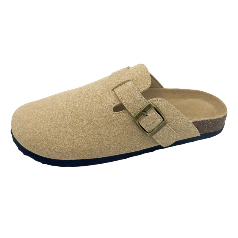 Unisex Suede Mules – Cork Footbed, Comfortable Casual Clogs