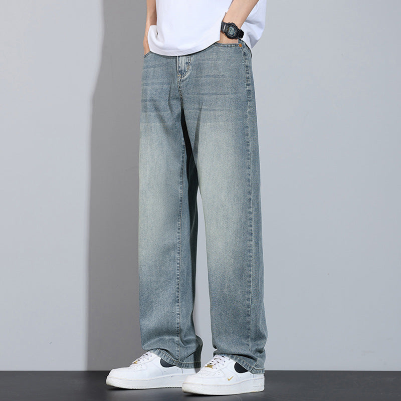 Men's Jeans – Vintage Wash, Relaxed Fit Everyday Streetwear