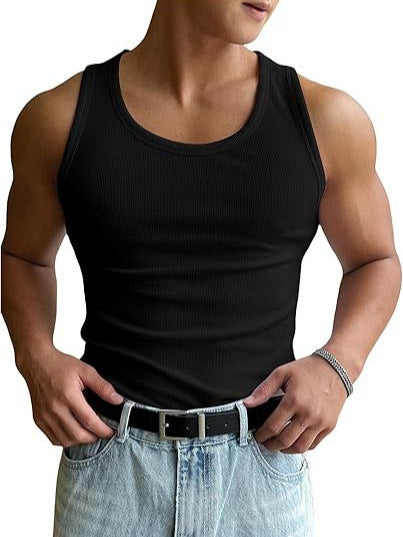 Men's Gym Vest – Ribbed Knit, Muscle Fit Workout Top