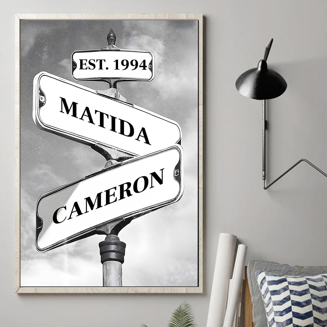 Where Our Roads Meet - Gift For Couples - Personalized Poster