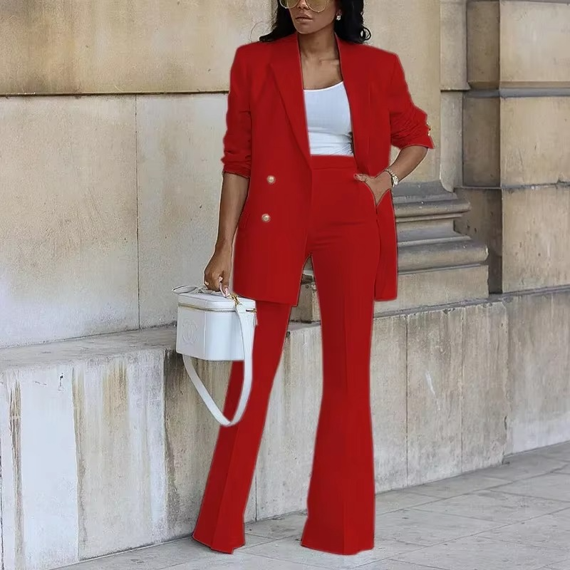 Women's Trouser Suit – Flare Leg, Elegant Tailored Smart Workwear