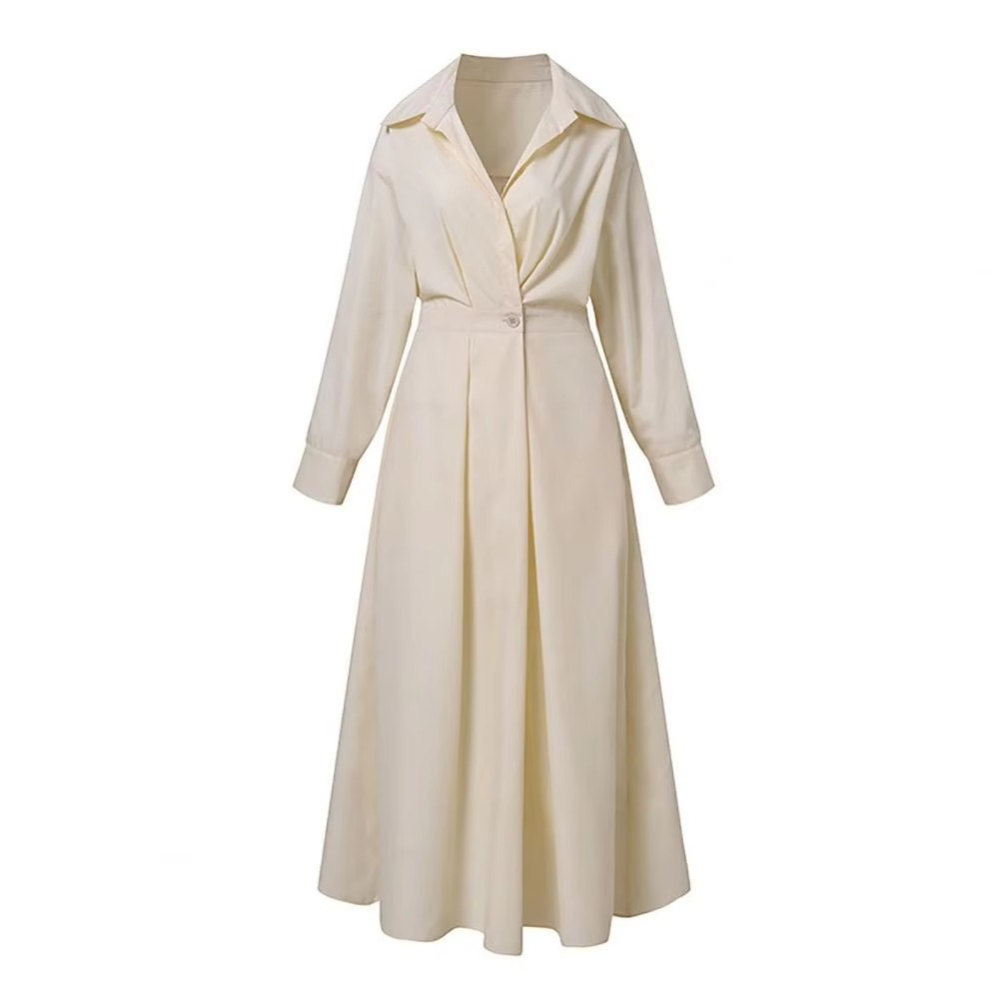 Women's Long-Sleeve Shirt Dress with Belt