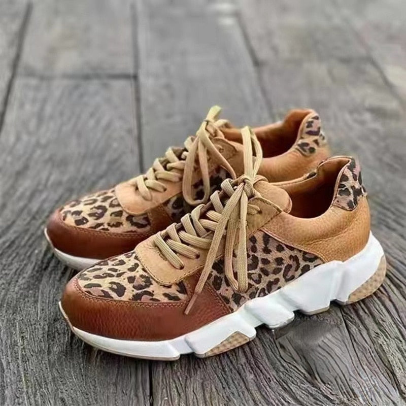 Women’s Chunky Trainers – Animal Print Detail, Cushioned Fit Everyday Style