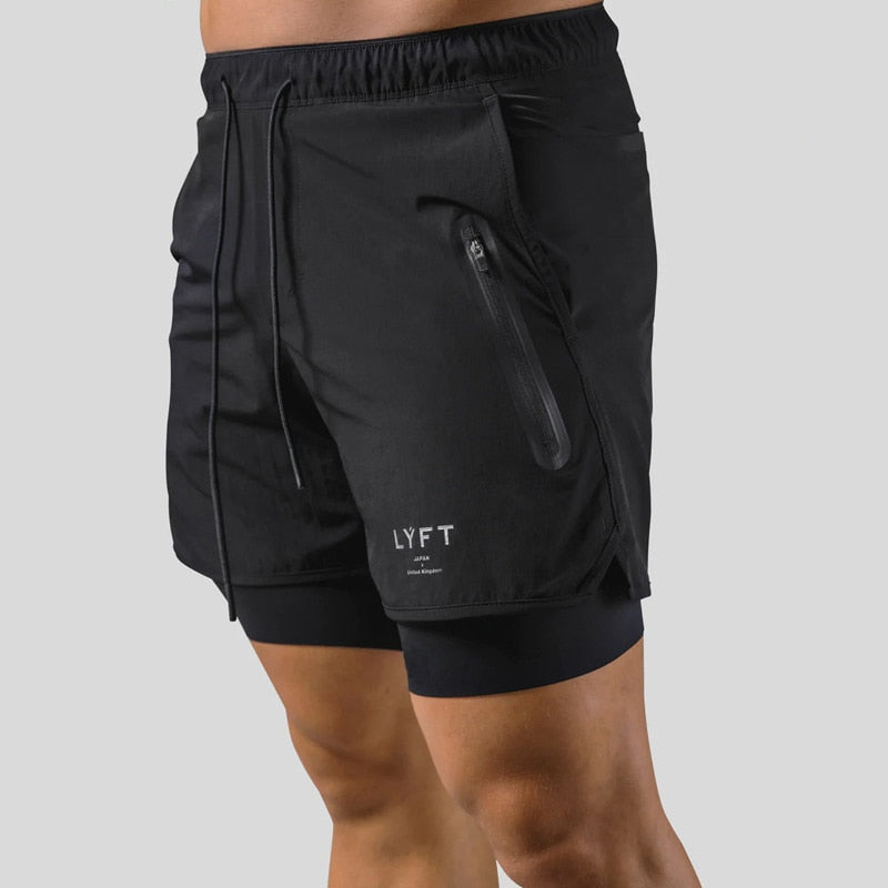 Men's 2-in-1 Shorts – With Phone Pocket, Slim Fit Gym & Running Wear