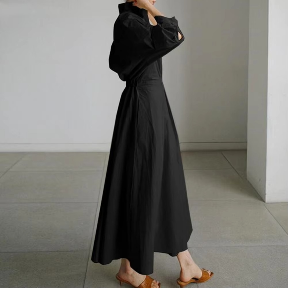 Women's Long-Sleeve Shirt Dress with Belt