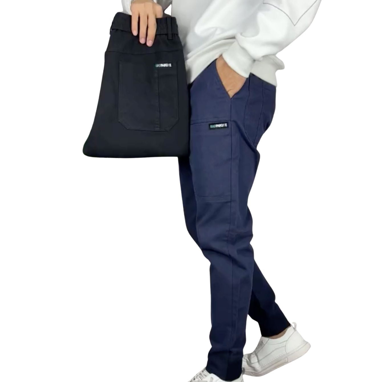 Men's Cuffed Trousers – Stretch Fabric, Slim Fit Smart Casual Joggers