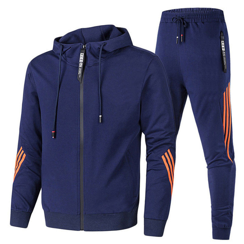 Men's Tracksuit – Stripe Detail, Slim Fit Gymwear Set