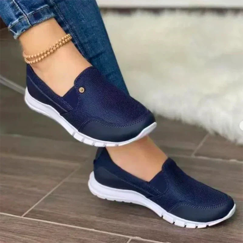 Womens Slip-On Trainers – Breathable Mesh, Comfy Everyday Casual Shoes