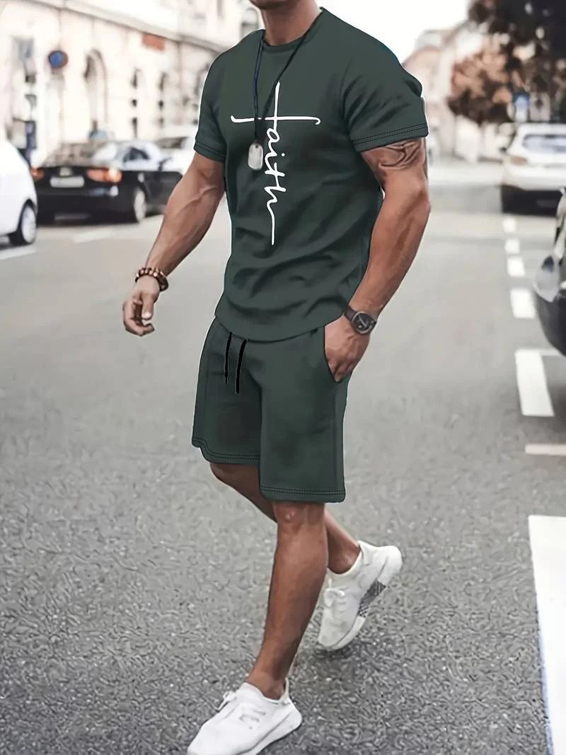 Men's Co-ord Set – Graphic Print, Relaxed Fit Summer Loungewear