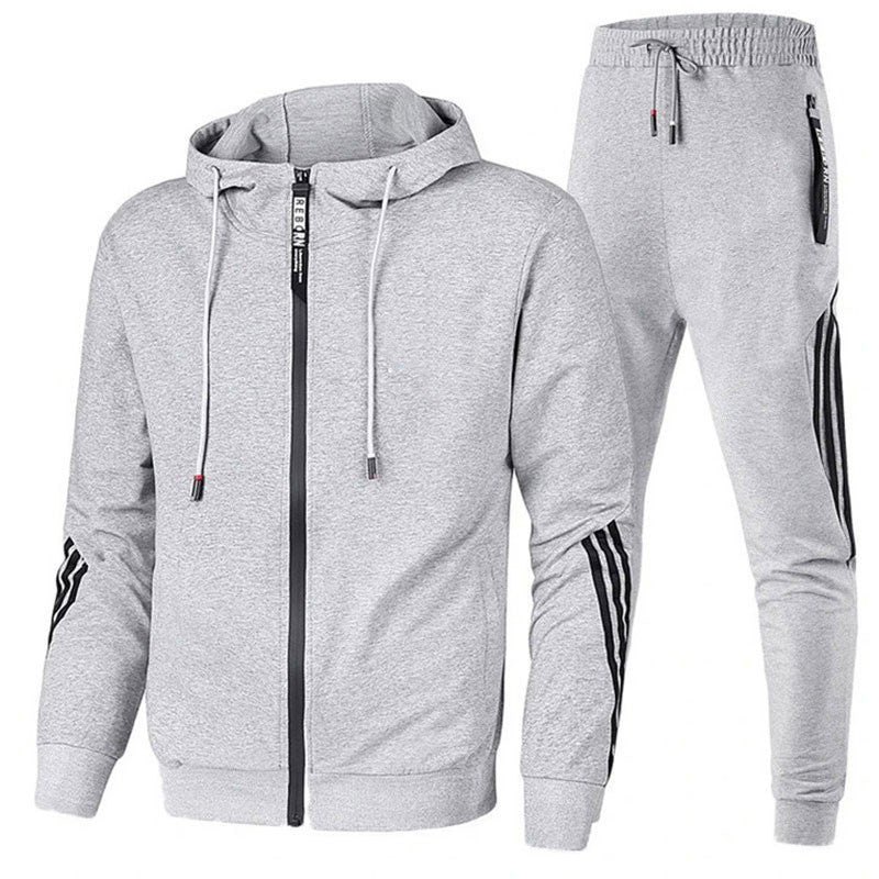 Men's Tracksuit – Stripe Detail, Slim Fit Gymwear Set