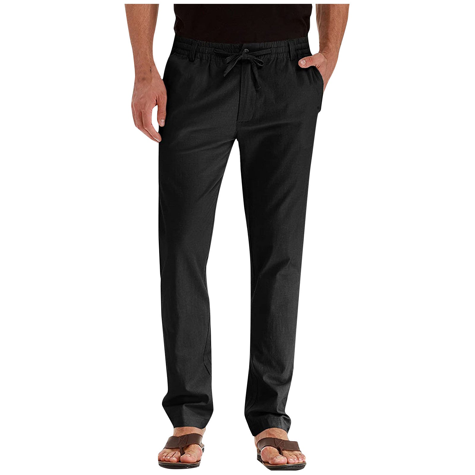 Men's Trousers – Drawstring Waist, Lightweight Smart Casual