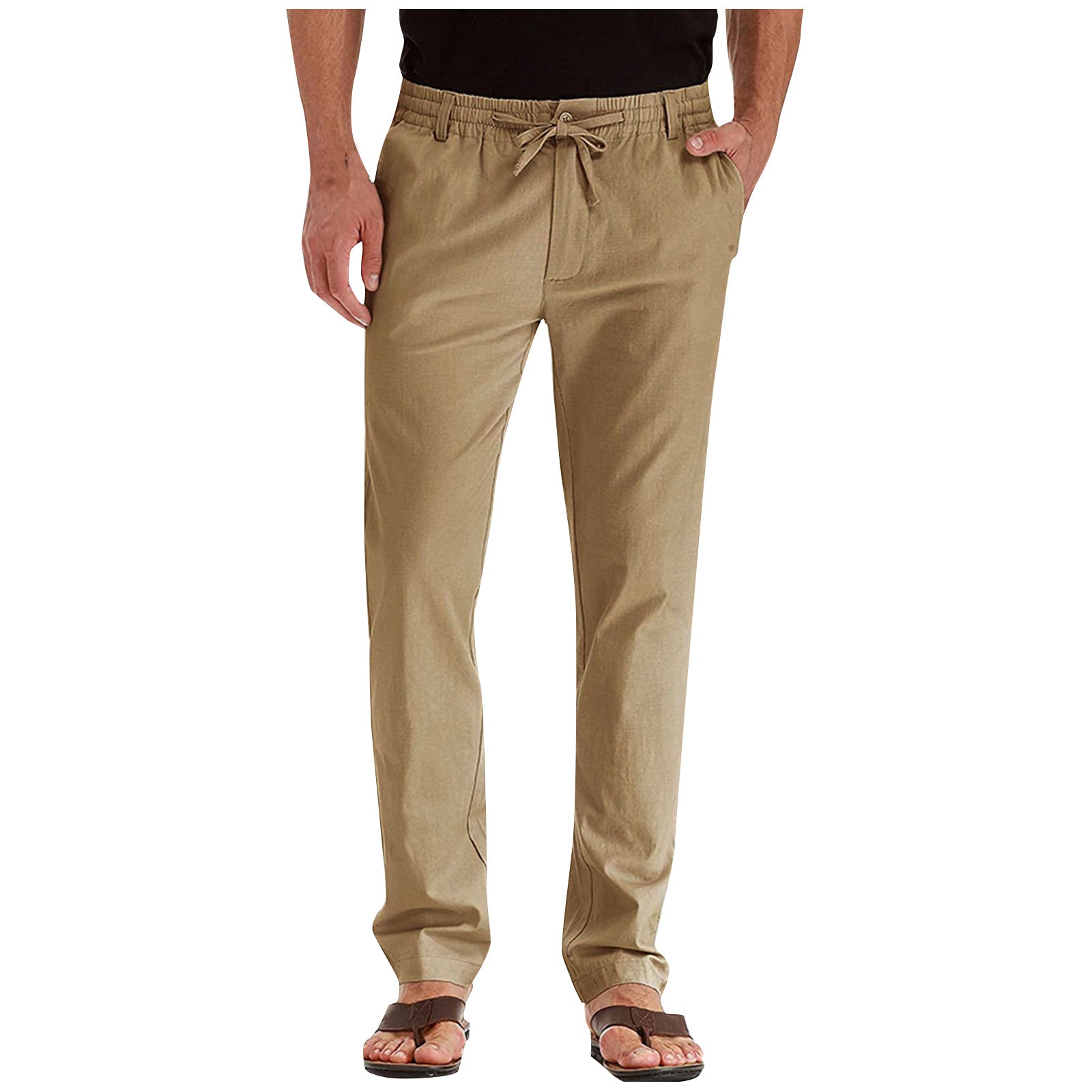 Men's Trousers – Drawstring Waist, Lightweight Smart Casual