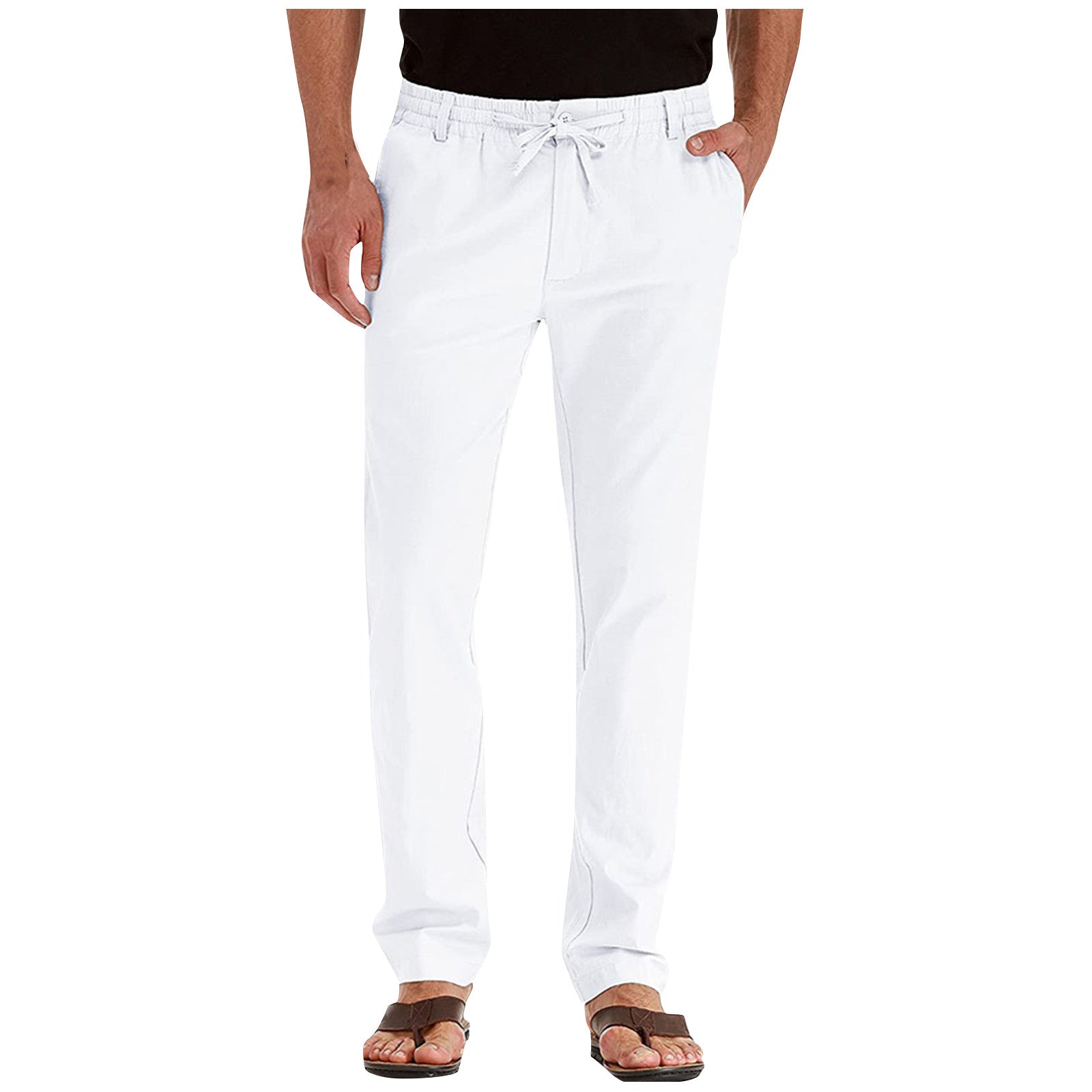 Men's Trousers – Drawstring Waist, Lightweight Smart Casual