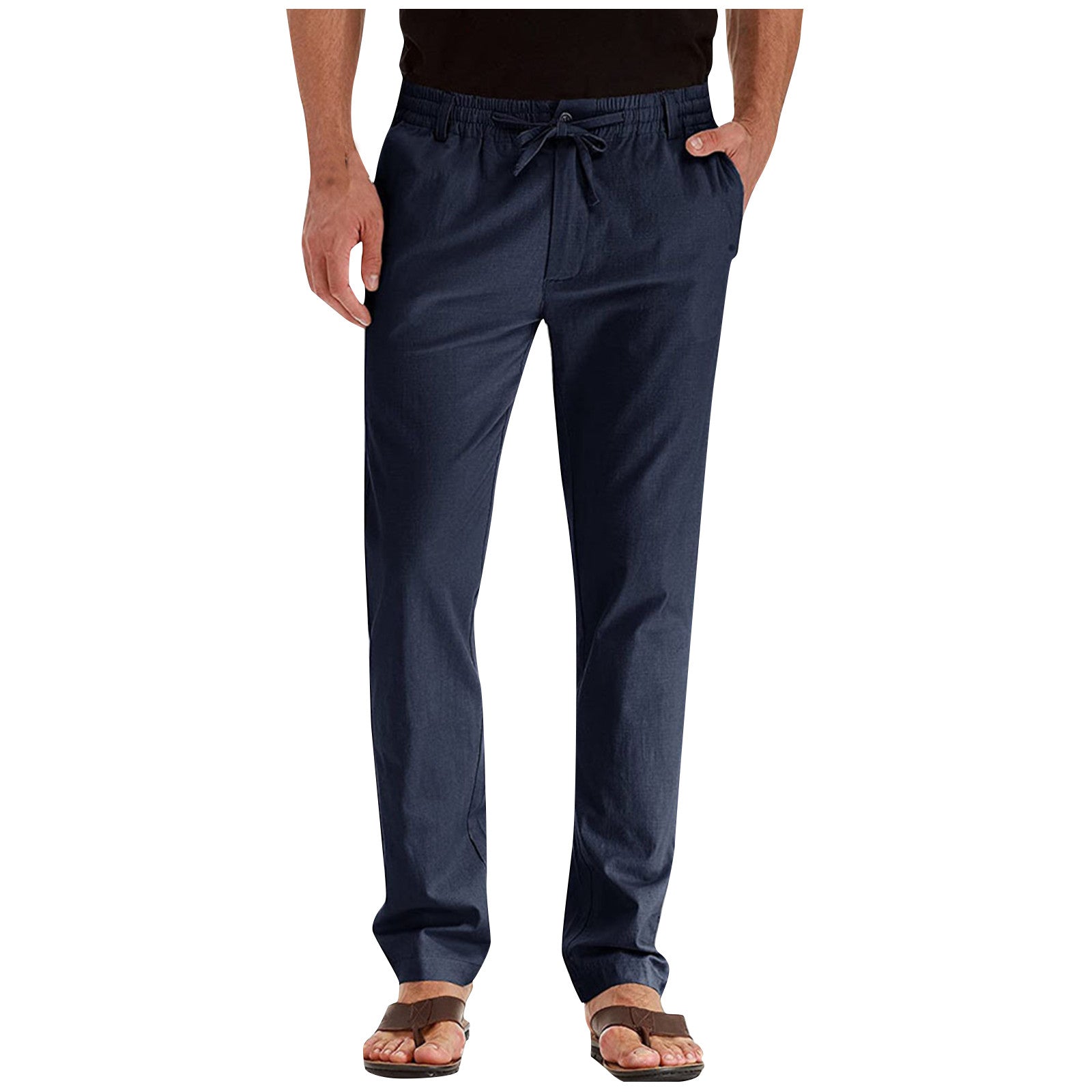 Men's Trousers – Drawstring Waist, Lightweight Smart Casual
