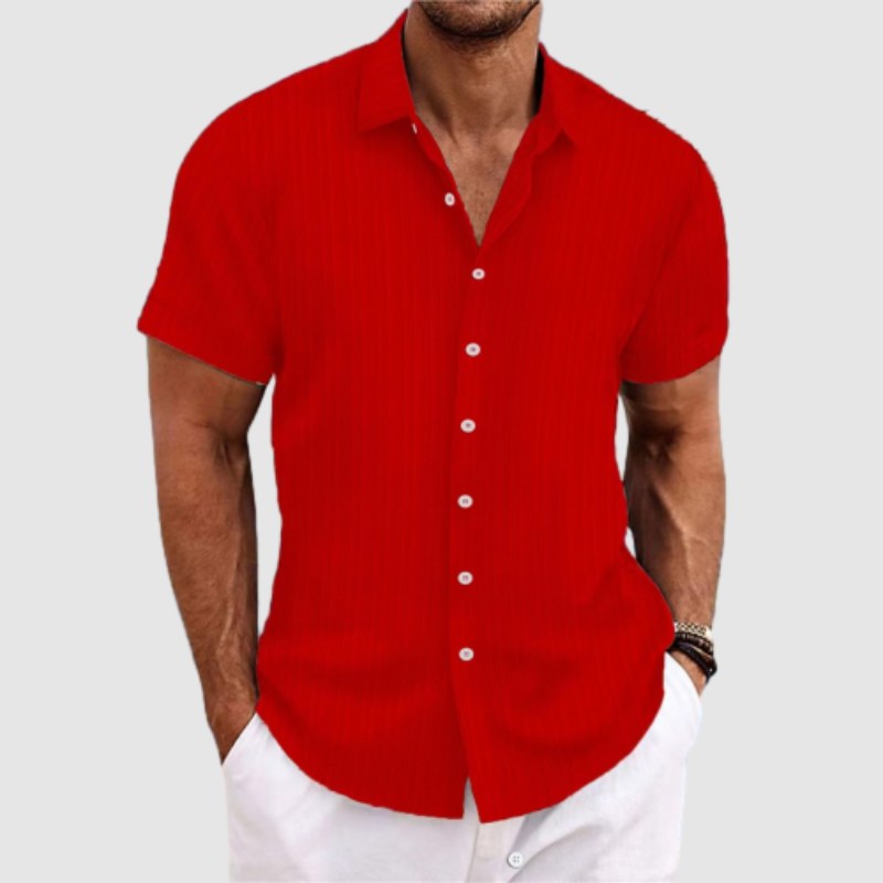 Men's Linen Shirt – Striped, Relaxed Fit Summer Holiday