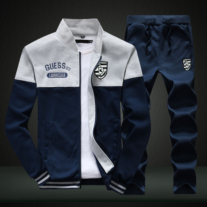 Men's Tracksuit – Colour Block, Slim Fit Loungewear