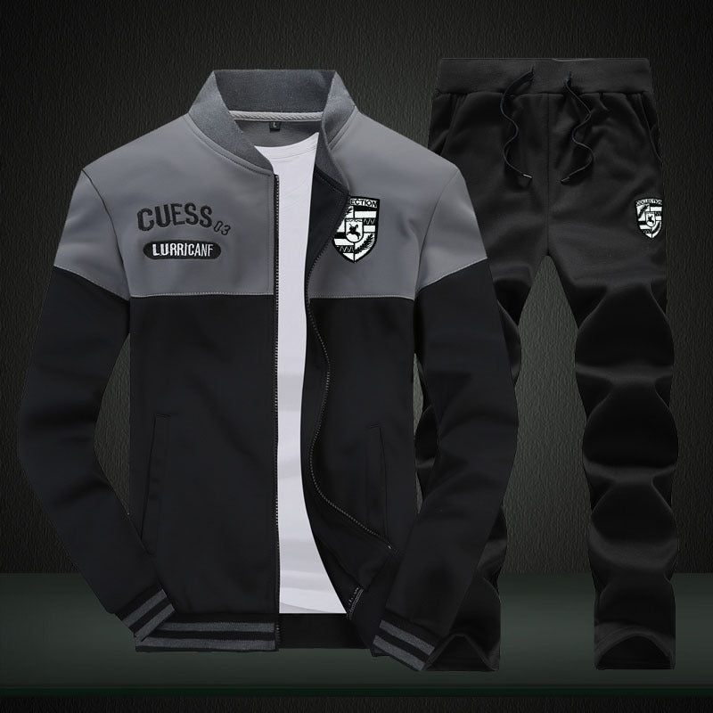 Men's Tracksuit – Colour Block, Slim Fit Loungewear