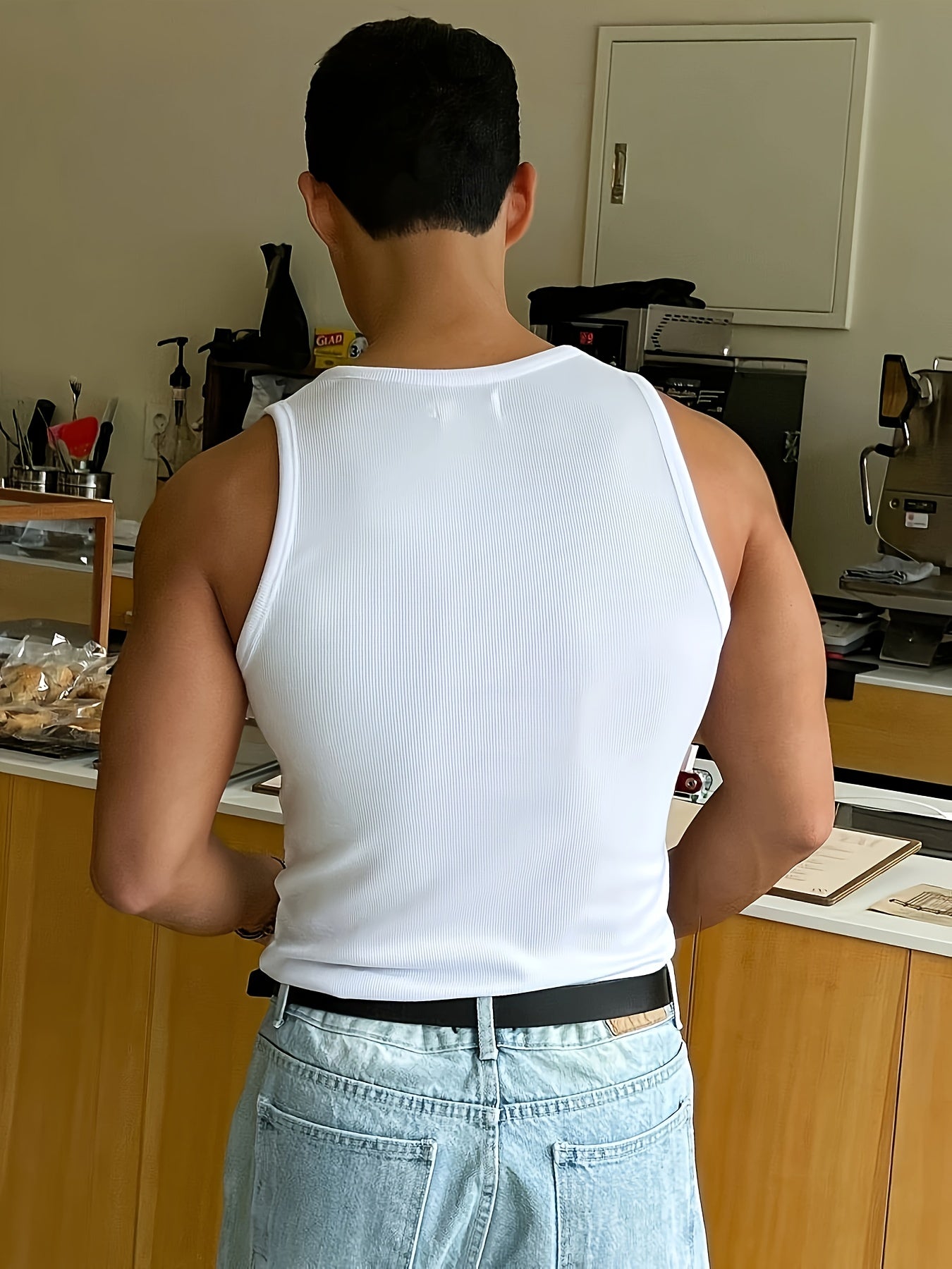 Men's Gym Vest – Ribbed Knit, Muscle Fit Workout Top