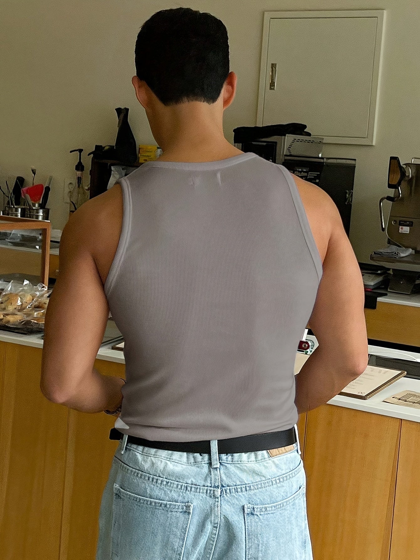Men's Gym Vest – Ribbed Knit, Muscle Fit Workout Top