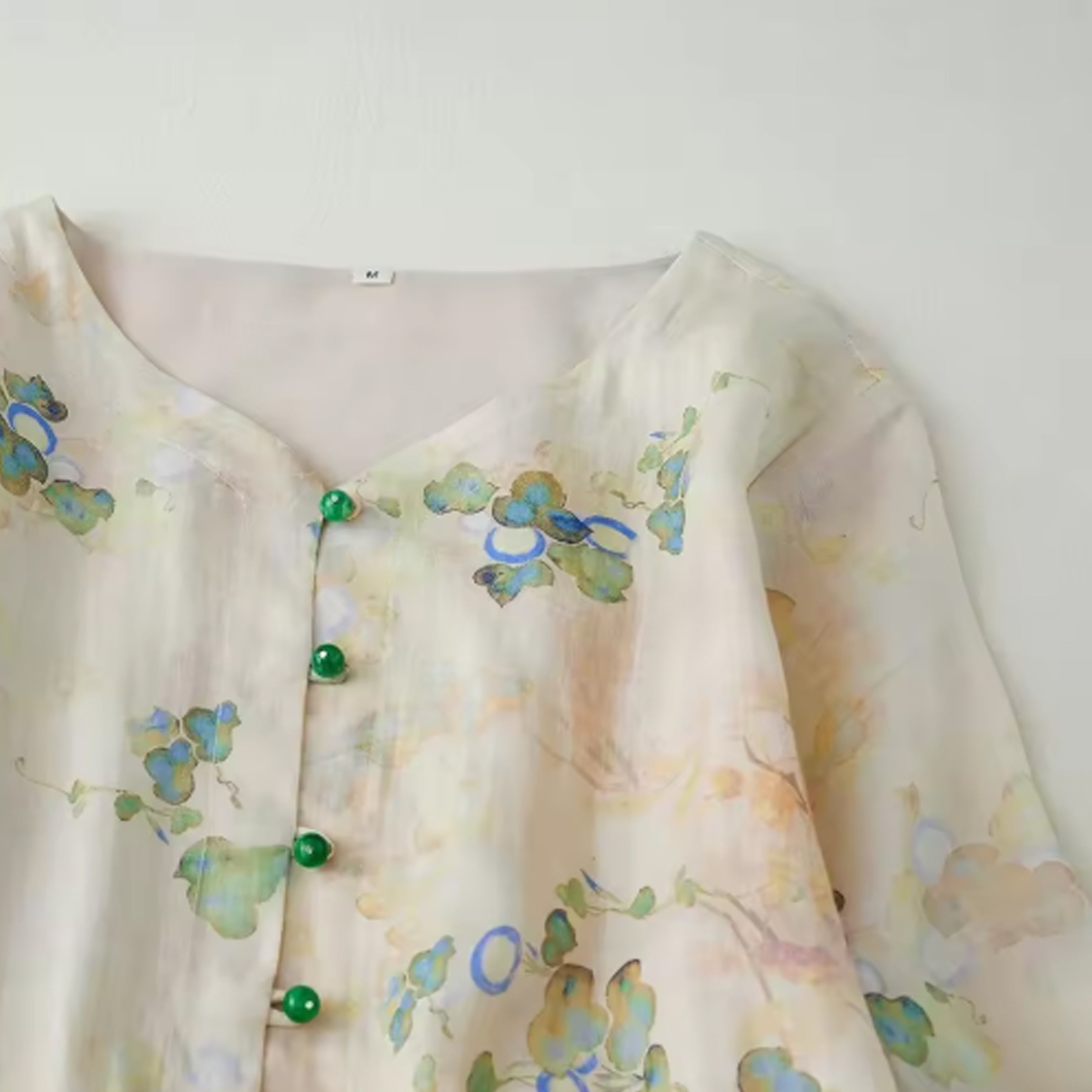 Romantic Floral Print Chiffon Maxi Dress with Cinched Waist