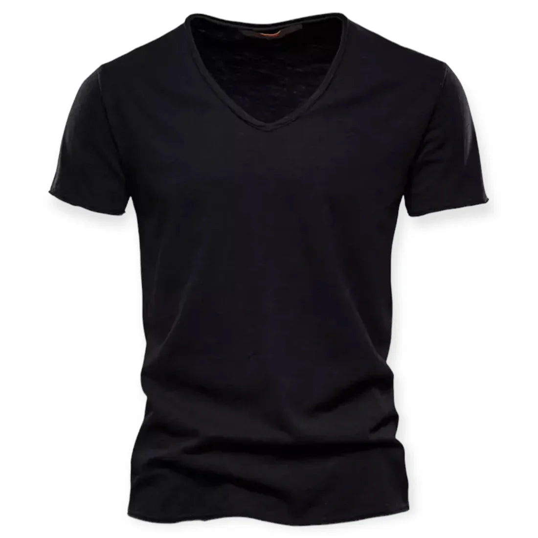 Men's V-Neck T-Shirt – Plain Cotton, Slim Fit Summer Tee