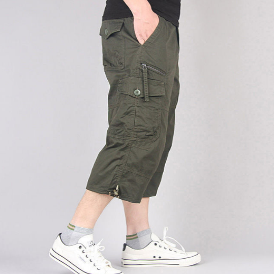 Men's 3/4 Combat Trousers – Multi Pocket, Relaxed Fit Casual Holiday Wear