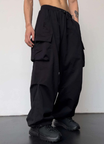 Baggy Wide-Leg Cargo Pants with Pockets