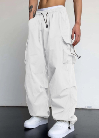 Baggy Wide-Leg Cargo Pants with Pockets