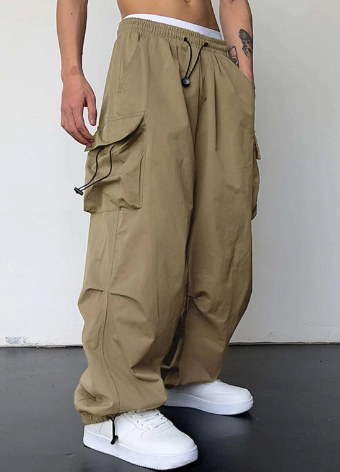 Baggy Wide-Leg Cargo Pants with Pockets