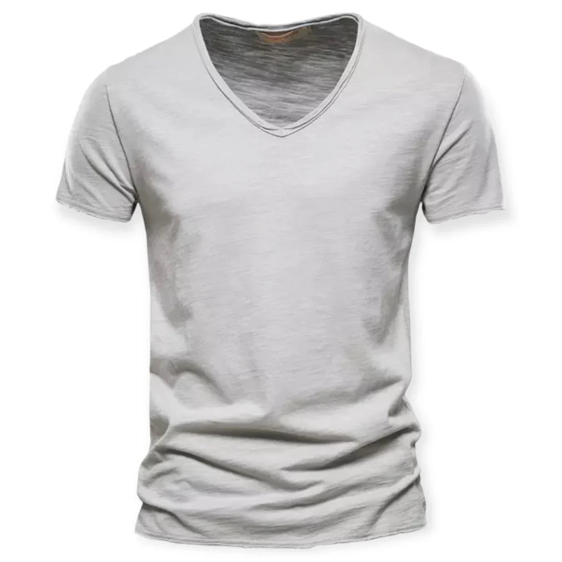 Men's V-Neck T-Shirt – Plain Cotton, Slim Fit Summer Tee