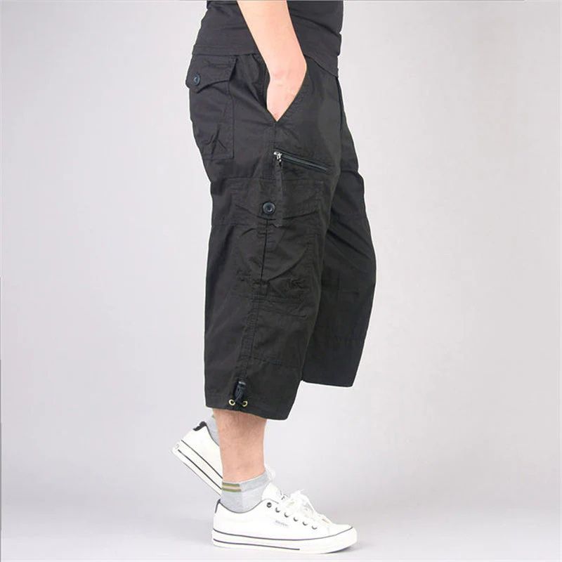Men's 3/4 Combat Trousers – Multi Pocket, Relaxed Fit Casual Holiday Wear