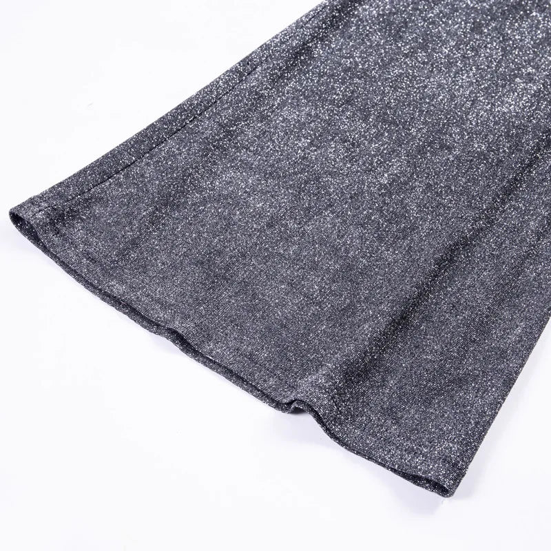 Women's Wide Leg Trousers – Sparkly, High Waisted Party Wear