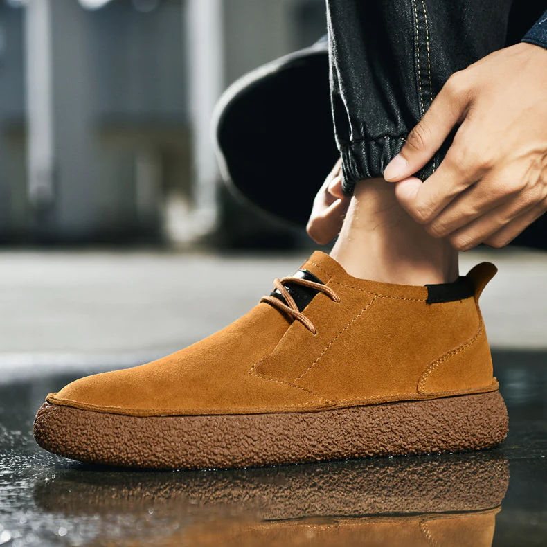 Men's Suede Trainer Boots – Chunky Sole, Comfortable Smart Casual Wear